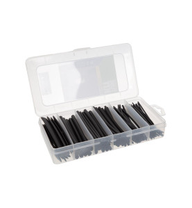 Lot de gaines thermorétractables - noir 10 cm - 170 pcs - dans coffret