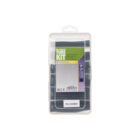 Lot de gaines thermorétractables - noir 10 cm - 170 pcs - dans coffret de rangement