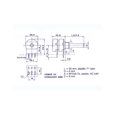 Potentiomètre STEREO LOG 4K7