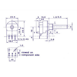 Potentiomètre MONO LIN 10K avec interrupteur