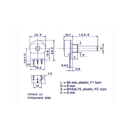 Potentiomètre MONO LIN 100K