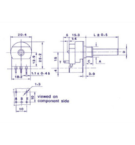 Potentiomètre MONO LIN 100K avec interrupteur - Velleman