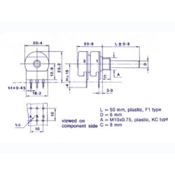 Potentiomètre STEREO LIN 100K