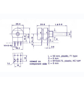 Potentiomètre STEREO LIN 100K - Velleman