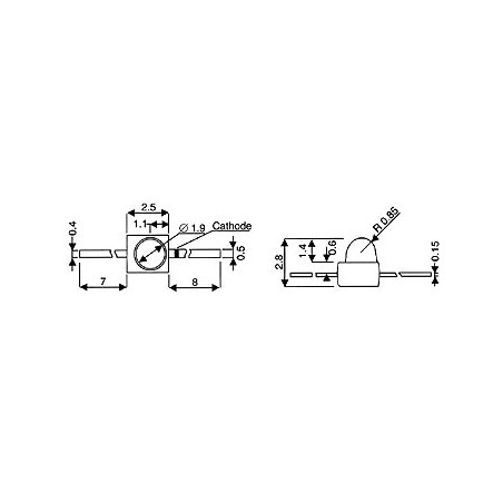 LED SOLID-STATE SUBMINIATURE 1.9mm - ROUGE DIFFUSANT