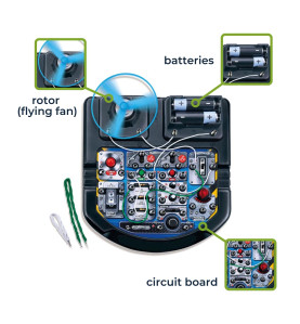 Kit de projets électroniques - 19 expériences - LED, ventilateur et so