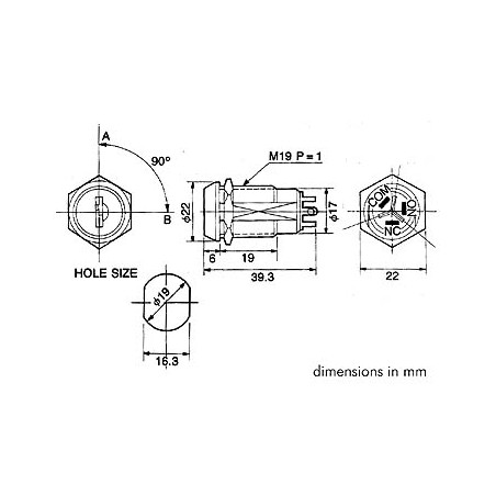 INTERRUPTEUR A CLE 1 x INVERSEUR UNIPOLAIRE