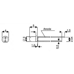 LED STANDARD 3mm - JAUNE DIFFUSANT