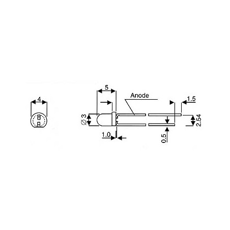 LED STANDARD 3mm - JAUNE DIFFUSANT