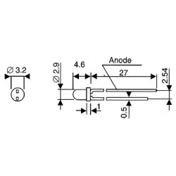 Lampe LED standard de 3mm bleue diffuse