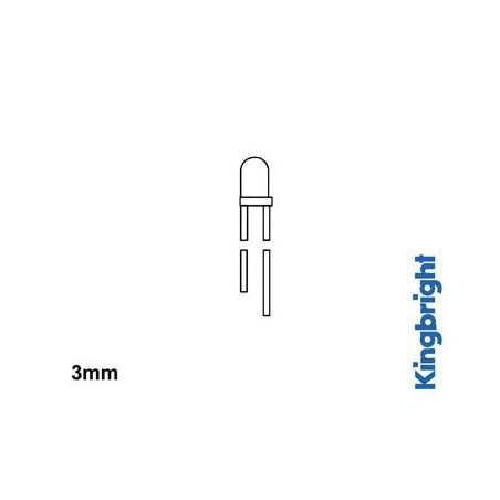 Lampe LED standard 3mm rouge transparent - Velleman