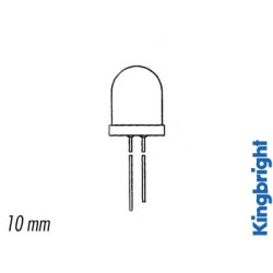 LED SUPERLUMINEUSE ROUGE TRANSPARENTE 10mm 350mcd - Velleman