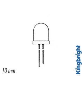 LED SUPERLUMINEUSE ROUGE TRANSPARENTE 10mm 350mcd - Velleman