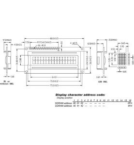 LCD 16 x 2 "BOTTOM VIEW" TYPE REFLECTIF - Velleman