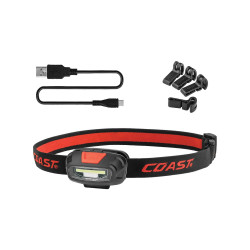 COAST - FL13R - oplaadbare hoofdlamp rood/wit LIGHT 270 lumen