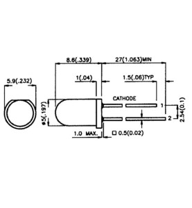 LED ECONOMIQUE 5mm - VERT DIFFUSANT - 20mcd - Velleman