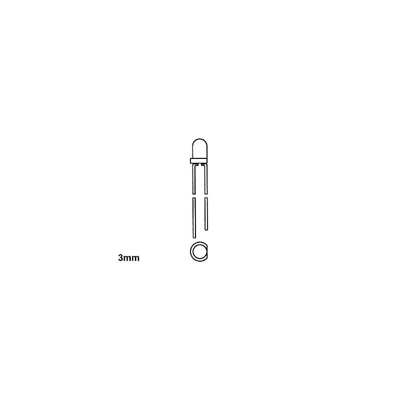 LED 3mm - VERT DIFFUSANT - 20mcd