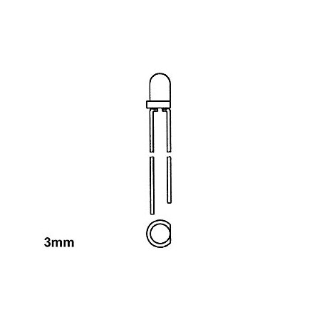 LED 3mm - ROUGE DIFFUSANT - 8mcd - Velleman