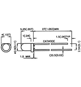 LED 3mm - ROUGE DIFFUSANT - 8mcd - Velleman