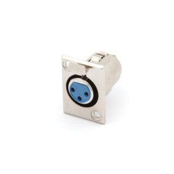 FICHE XLR FEMELLE NICKELEE 3 BROCHES POUR CHASSIS - Velleman