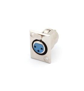 FICHE XLR FEMELLE NICKELEE 3 BROCHES POUR CHASSIS - Velleman