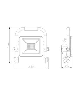 Lampe de travail LED alimentée par batterie - 30 W - 3000 lm - 4000 K 
