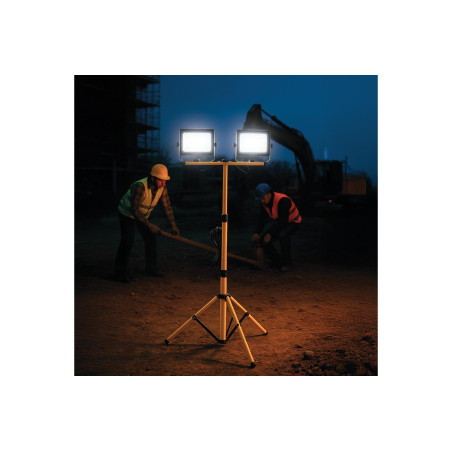 Projecteur de travail LED sur trépied double - 100 W - 11000 lm - 4000 K