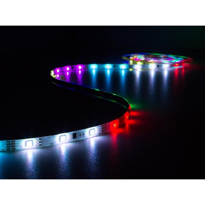 KIT RUBAN À LED FLEXIBLE LED ANIMÉ AVEC CONTRÔLEUR ET ALIMENTATION - RVB - 150 LED - 5 m - 12 VCC