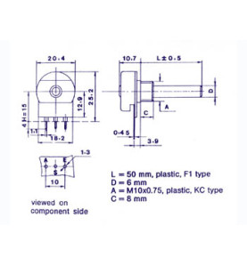 Potentiomètre MONO LIN 1M - Velleman