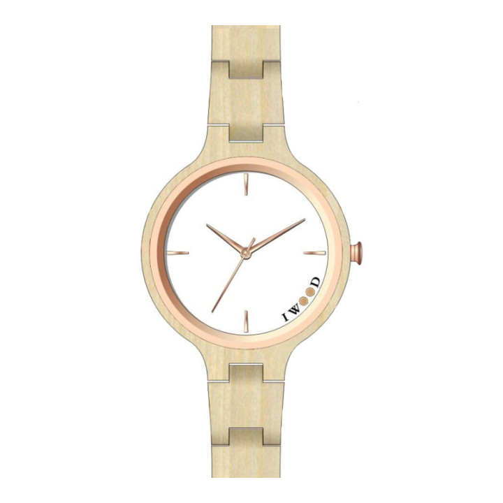 Iwood Montre Femmes Bois VÃ©ritable IW18442001