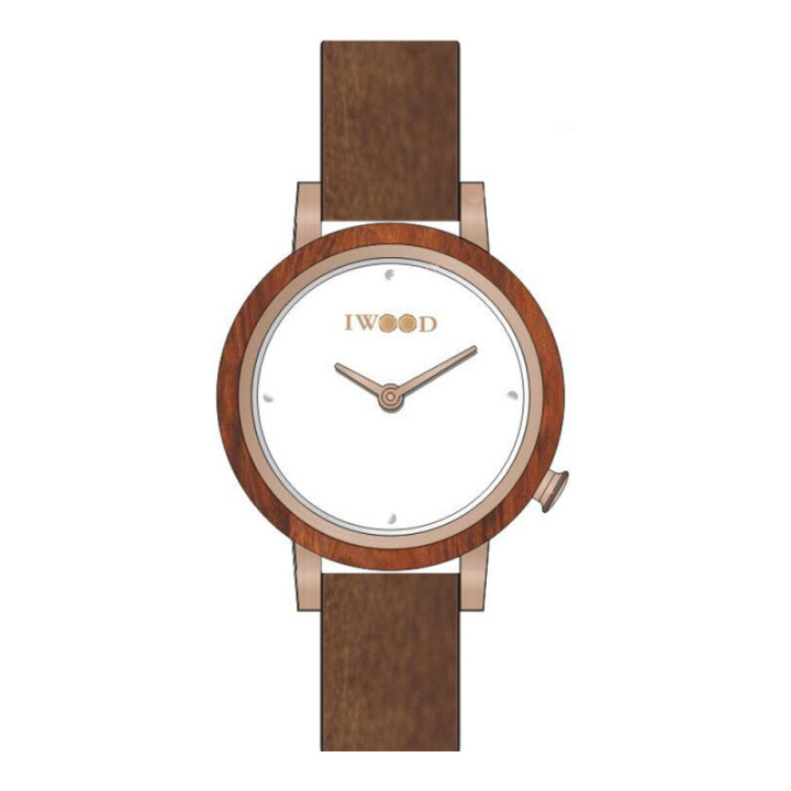 Iwood Montre Femmes Bois VÃ©ritable IW18443002