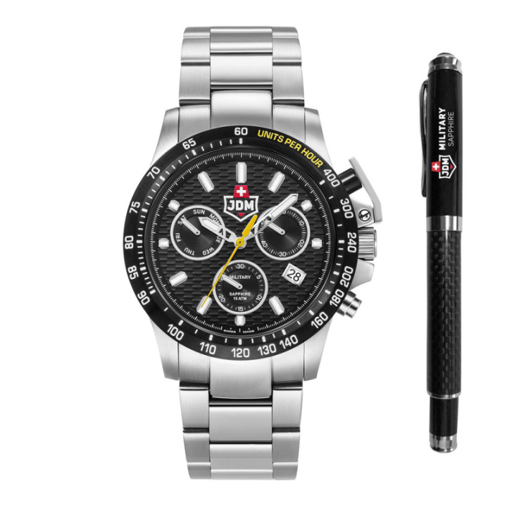 JDM Military Charlie ll JDM-WG017-01 Montre Hommes Chronographe Coffret Cadeau