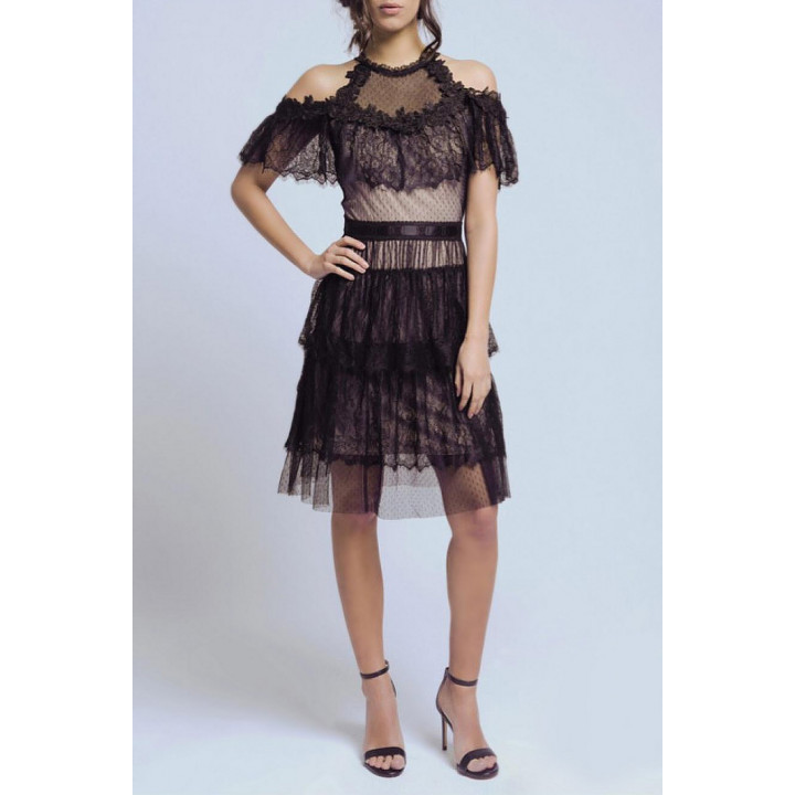 SOKY SOKA  DRESS BLACK 57002-2