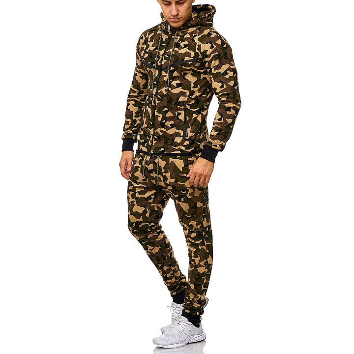 Мужской спортивный костюм - KHAKI камуфляж 47005-1