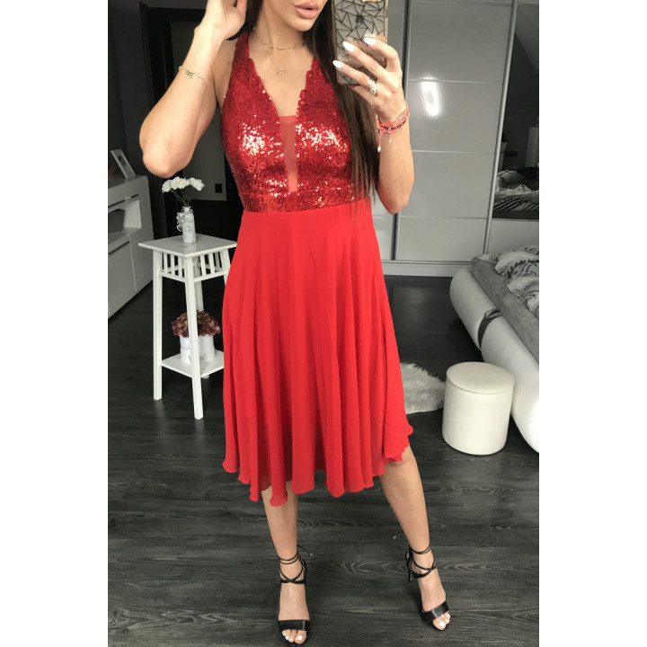 PINK BOOM  DRESS - RED 44016-1
