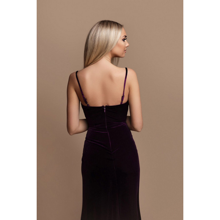 LAURE DRESS AUBERGINE 77005-2