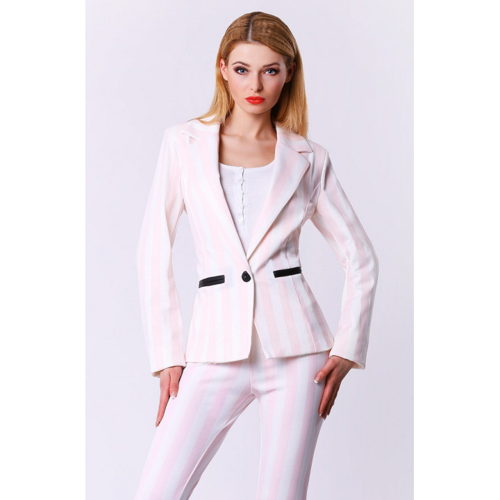 4306-1 Pastel striped jacket - pink