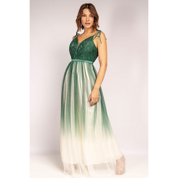 PINK BOOM DRESS DARK GREEN 76004-1