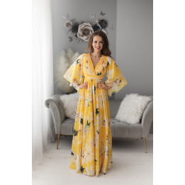 NATALIA FLOWERS ПЛАТЬЕ YELLOW 74001-3