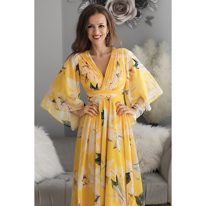 NATALIA FLOWERS ПЛАТЬЕ YELLOW 74001-3