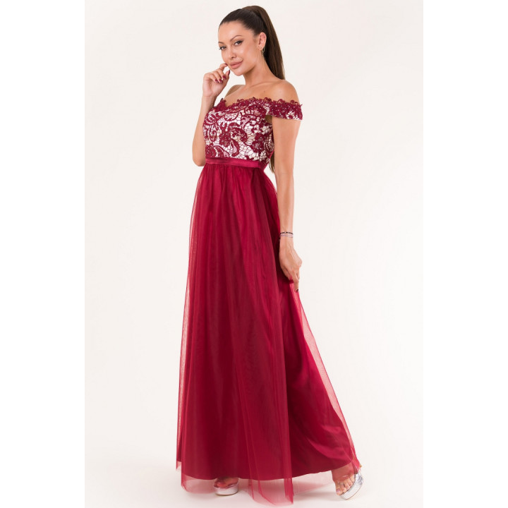 EVA & LOLA DRESS Burgund 60010-1