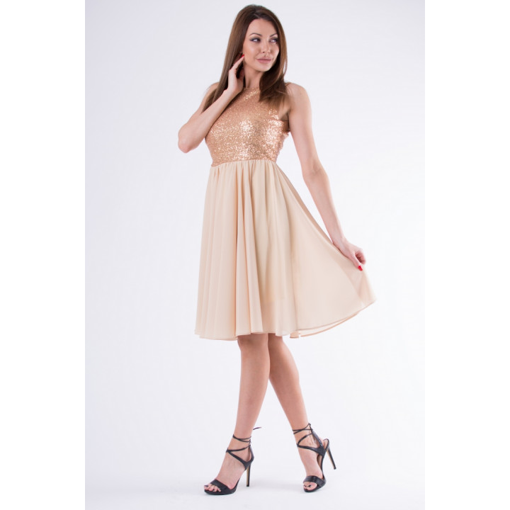 EVA & LOLA DRESS GOLD 58006-2