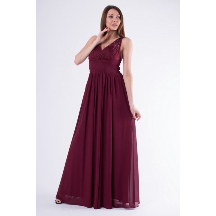 EVA & LOLA DRESS Aubergine 58003-1